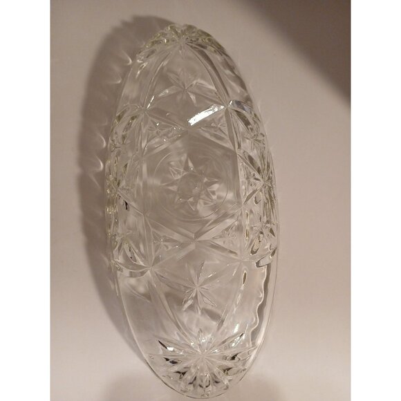 Vintage Anchor Hocking Prescut Clear Pickle Dish Olives Appetizers Lot of 2 - Picture 3 of 9